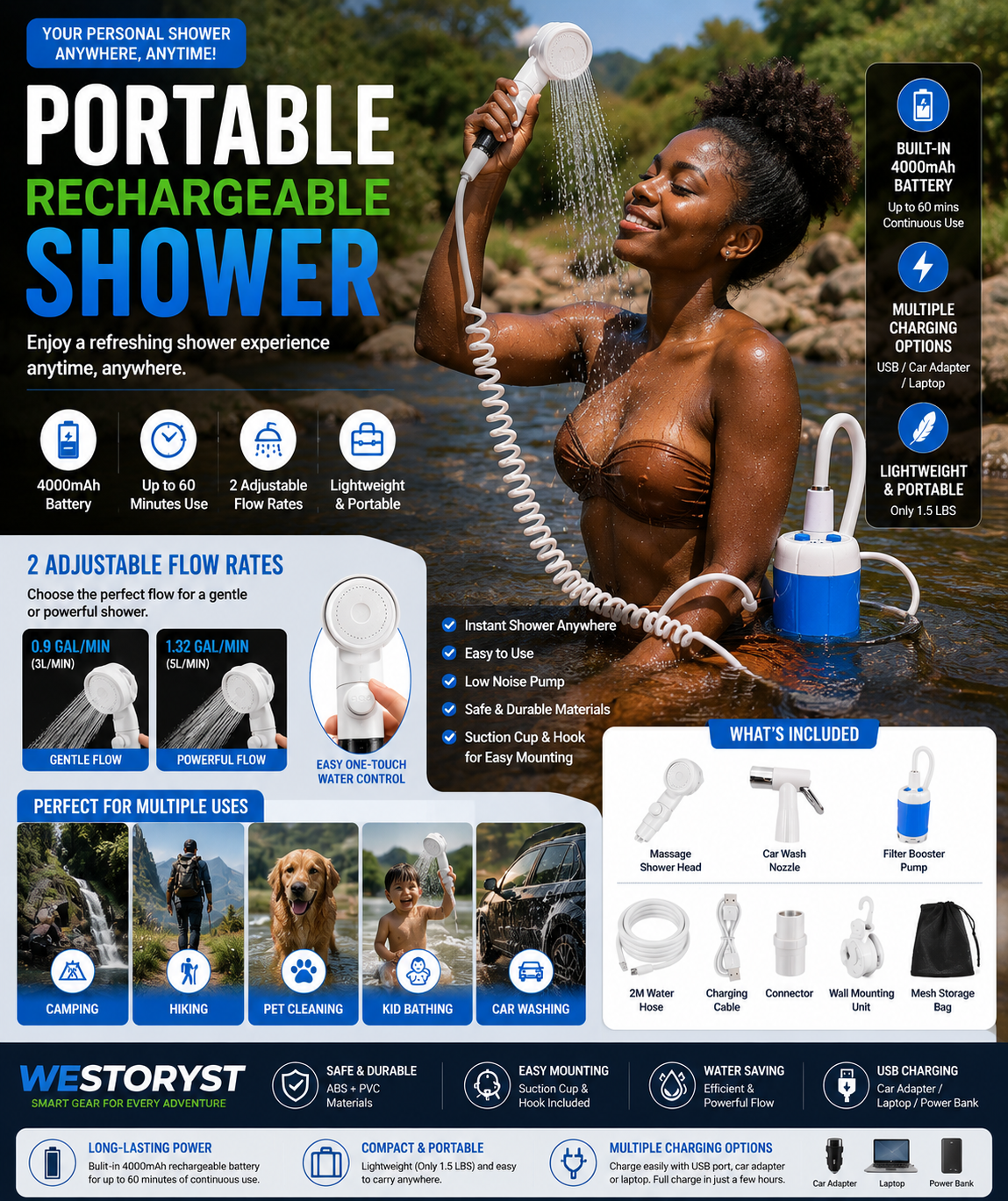 Portable Camping Shower - Camping Use