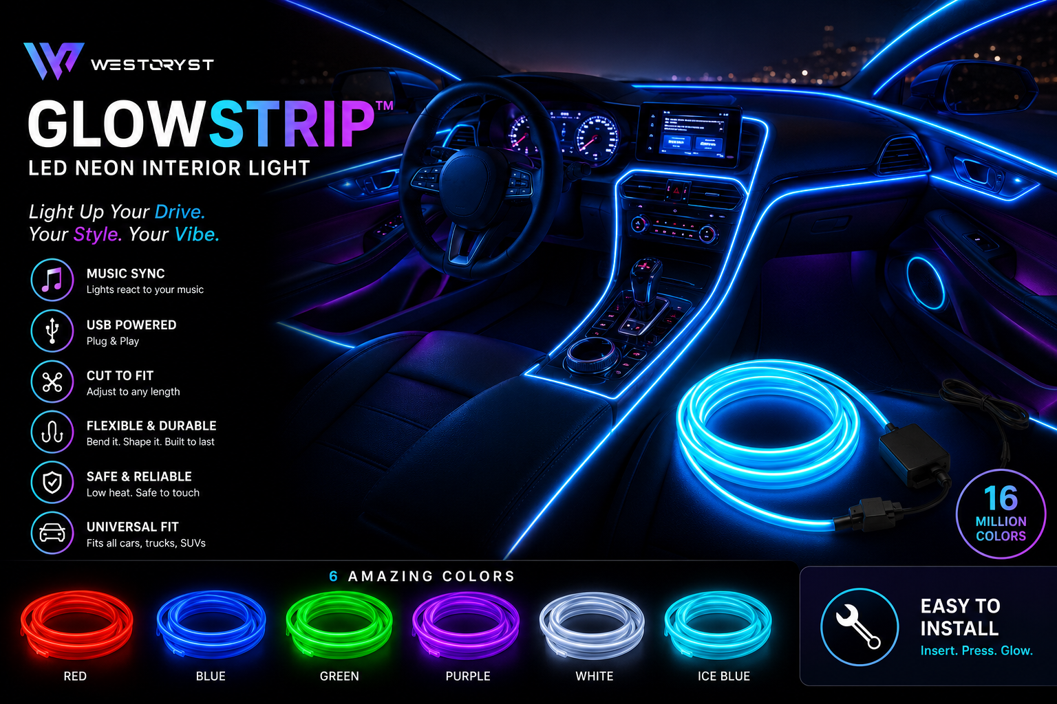 WESTORYST GlowStrip - Colors and Features
