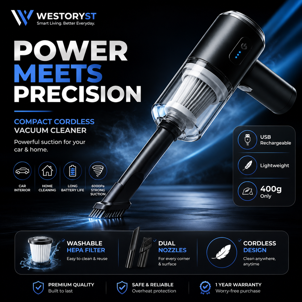 WESTORYST Wireless Car Vacuum - Lifestyle Shot