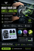 5-in-1 Fast Car Charger with Aromatherapy Diffuser & Ambient Light